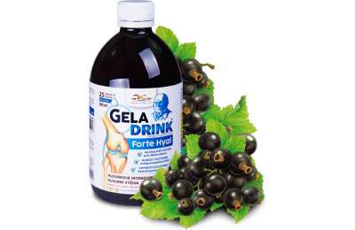 GELADRINK Forte Hyal Biosol Černý Rybíz - Supportive joint nutrition with blackcurrant flavour, 500 ml.